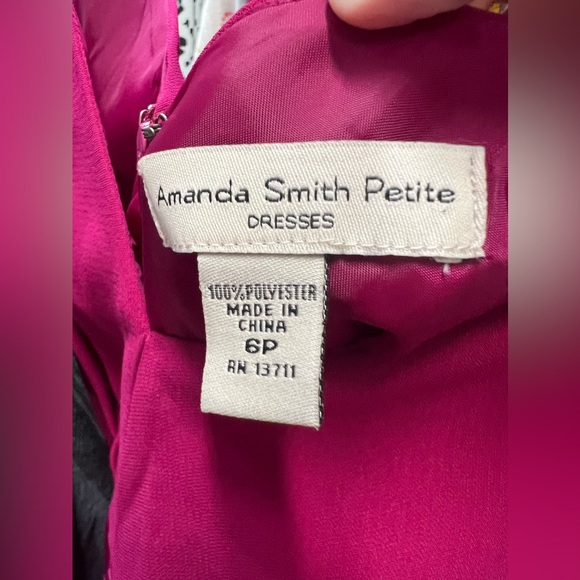 NWT Amanda Smith Petite Fushia Dress - Picture 4 of 4